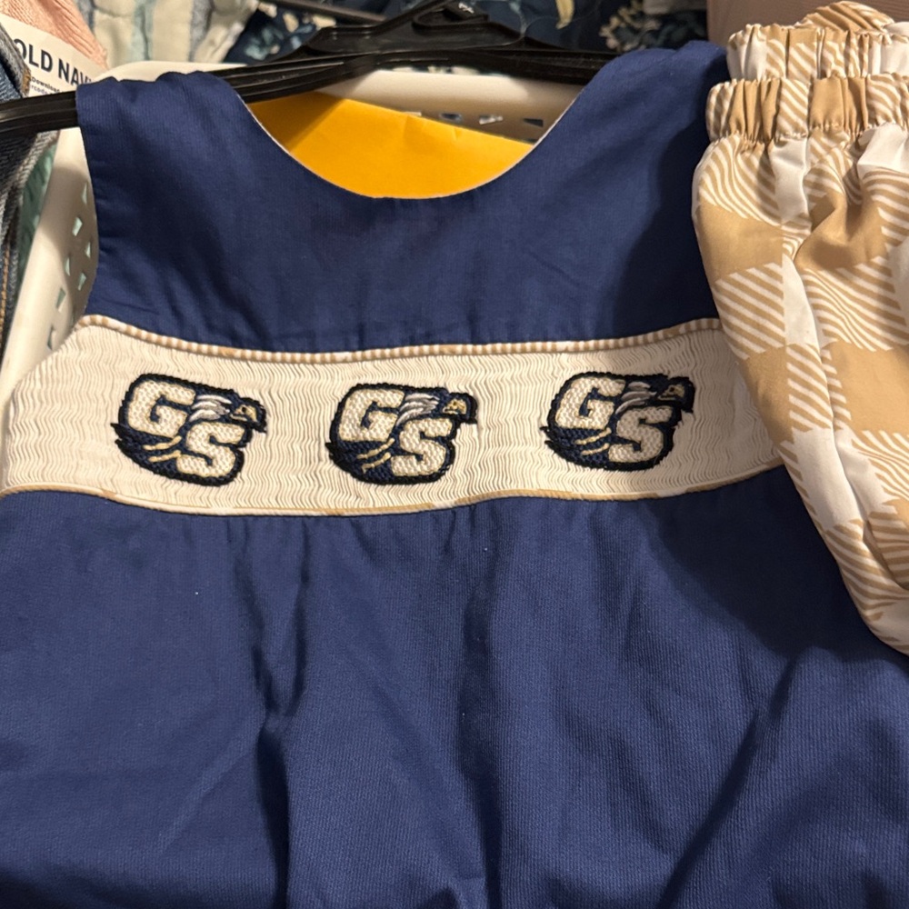 Kids Matching Set in Blue and Tan